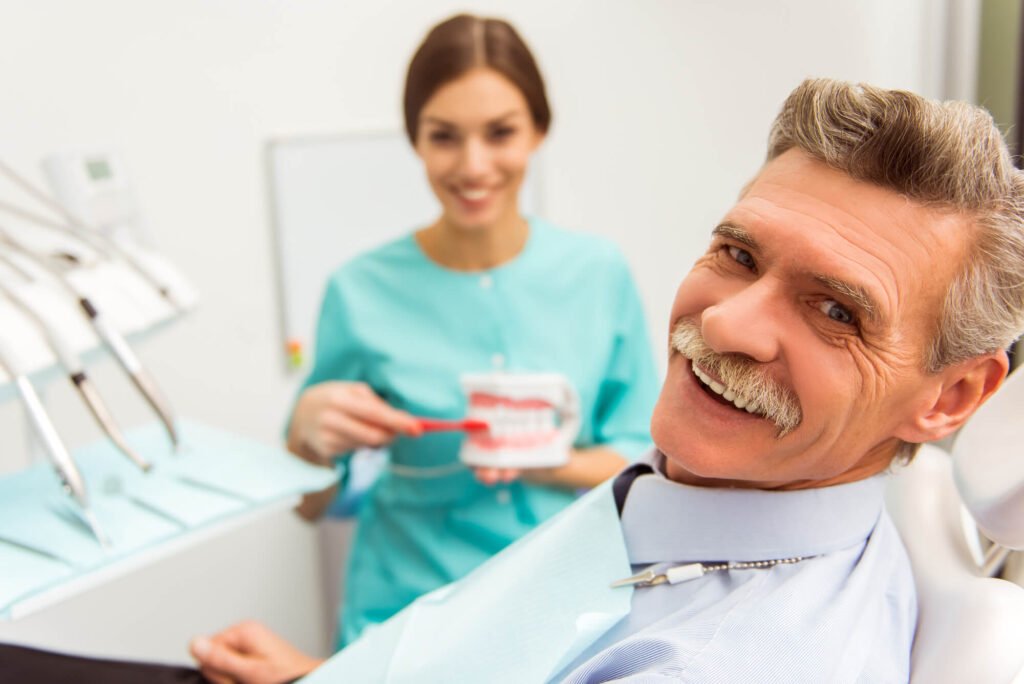 a senior patient at the Dentist in Placerville CA