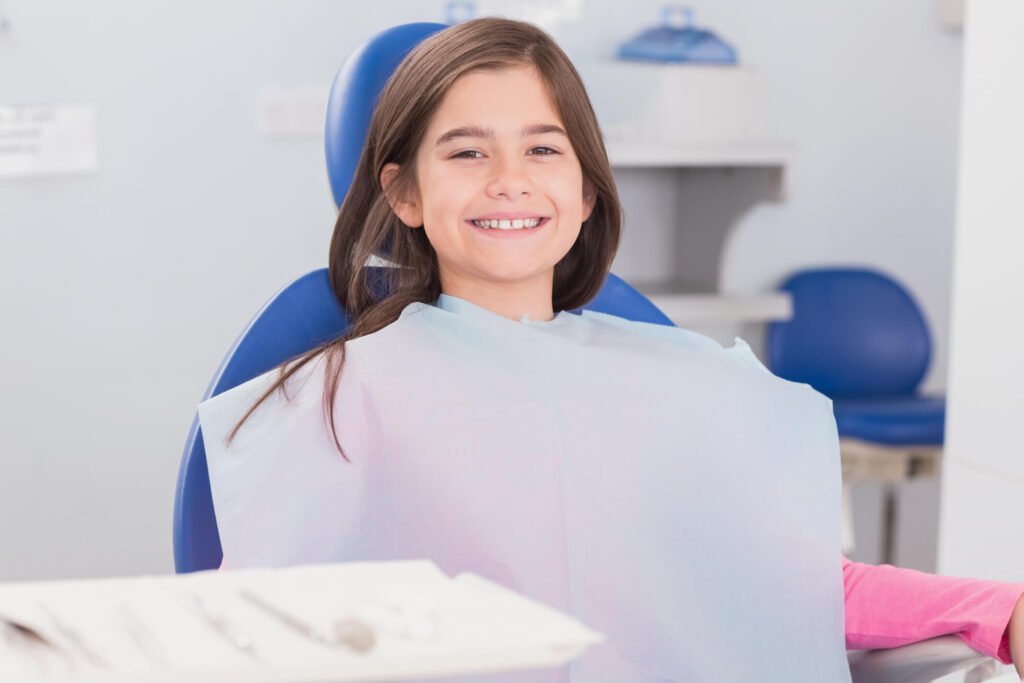patient smiling at her Family Dentist in Cameron Park